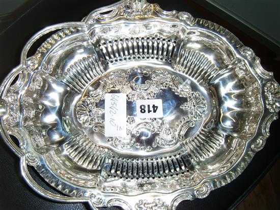 Mexican silver dish and a plated basket